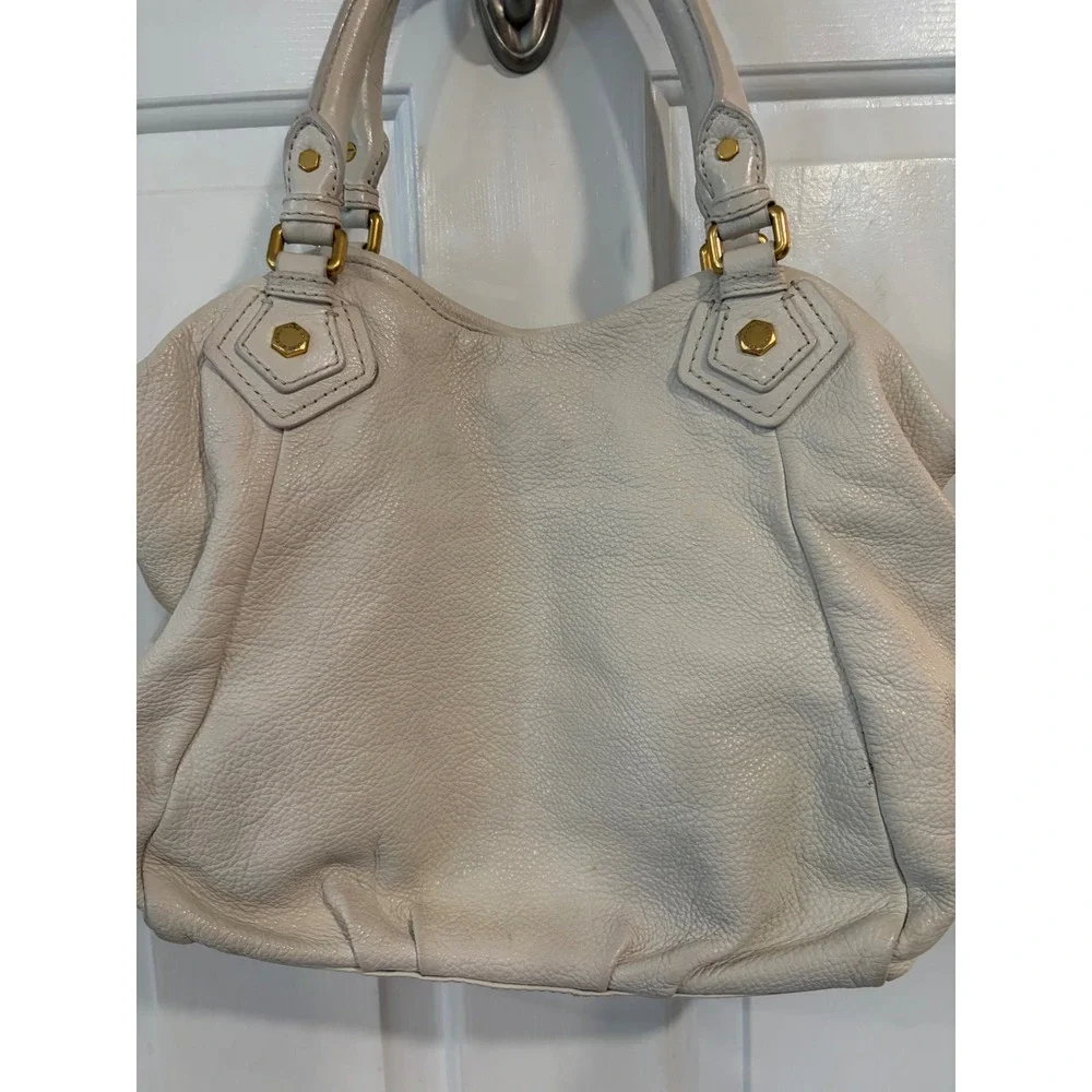 Marc by Marc Jacobs Cream Classic Q Fran Leather Hobo Crossbody Bag